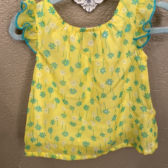 Faded Glory yellow dress with blue flowers - Picture 2 of 3